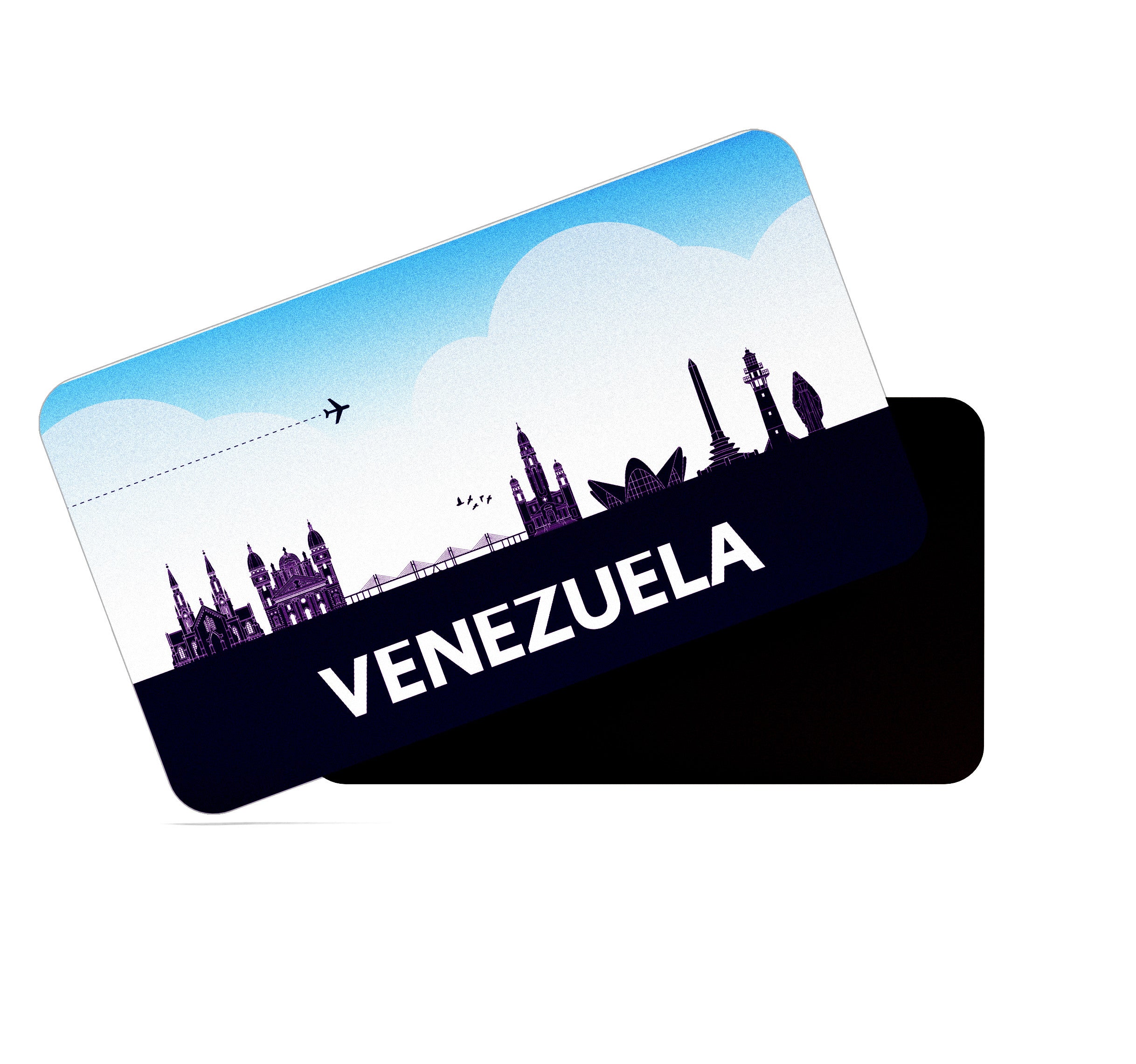 dhcrafts Rectangular Fridge Magnet Purple Venezuela Design Pack of 1 (8.6cm x 5.4cm)